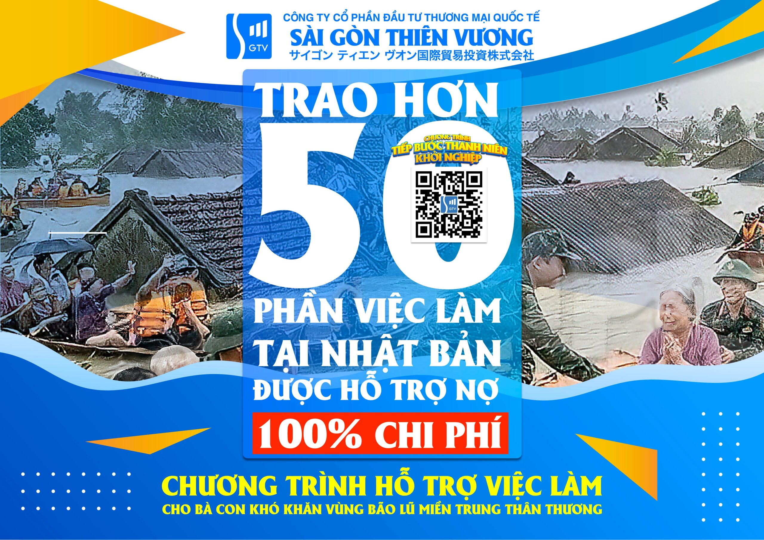 50 suất cơ hội việc làm tại Nhật Bản cho các bạn trẻ và gia đình chịu ảnh hưởng nặng sau lũ